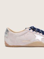 Women's True-Star in pastel pink suede with silver star and heel tab - Image 5