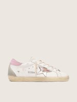 Women's Super-Star with silver leather star and pink heel tab