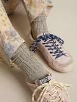 Gray socks with crystals on the leg - Image 3