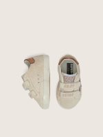 Baby Old School in beige suede with metallic bronze leather star - Image 3