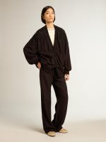 Women's black cardigan with shaded embroidery - Image 3