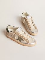 Super-Star in gray canvas with a green leather star and heel tab - Image 2