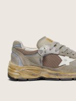 Men's Dad-Star in dove-gray suede and silver mesh with white leather star and suede heel tab - Image 4