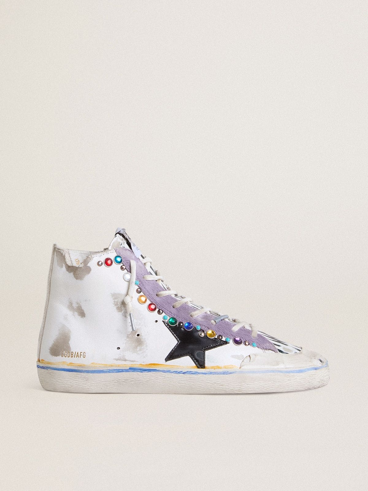 9271304447fddbf87fe2affe325d5131683e7f23cc08bca1bf7debea1ee16cbb Women's Francy Penstar LAB with black leather star and multicolor studs - Image 1