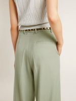 Women's pants in sage-green wool - Image 5