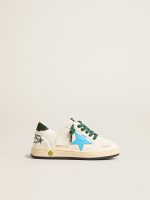Junior Ball Star with turquoise star and green suede heel tab