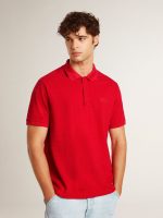 Men's polo shirt in red cotton piquet - Image 2