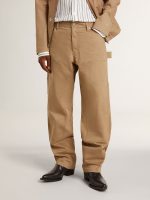 Men's beige pants with patches - Image 2