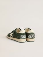 Men's Ball Star in green suede with white leather star and heel tab - Image 4