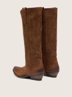 Wish Star boots in brown leather with laser-engraved pattern - Image 4