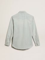 Men's bleached denim shirt with hammered studs - Image 5