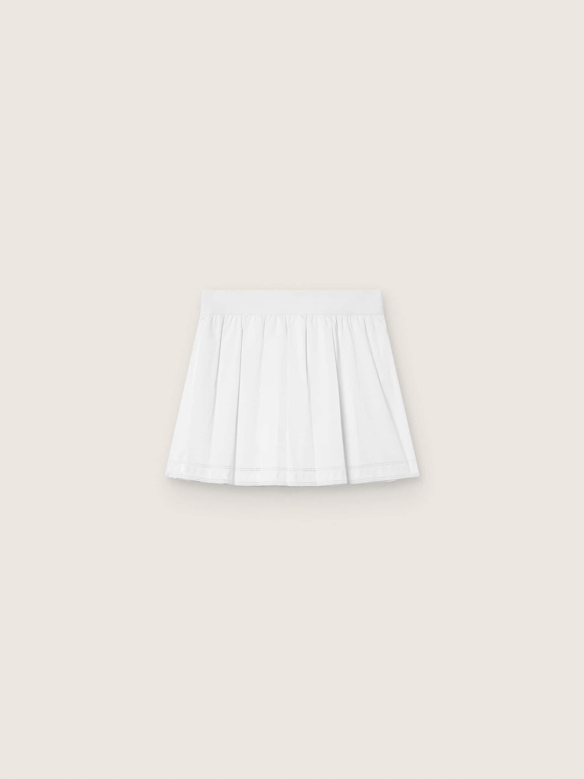 937b5128c3cfc2bbea3103634fb0de77b2342204a0a10bfd37f999a4d1439981 Pleated sports miniskirt in white - Image 1