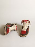 Women's Sky-Star in black glossy leather with red star - Image 2