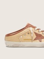 Women's Super-Star Sabots in raffia with brick-red star - Image 4