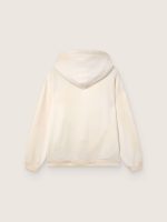 Star unisex hooded sweatshirt in white cotton with logo print - Image 2
