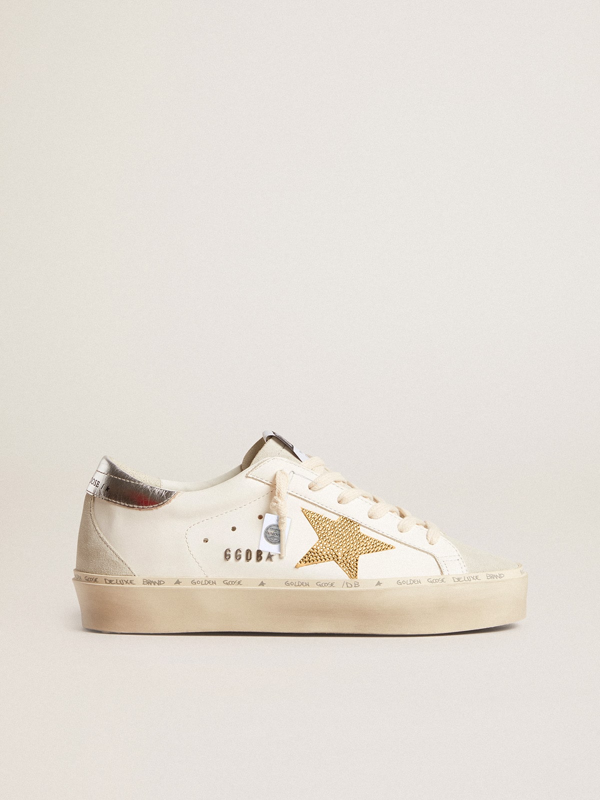 944a068f5709aa50dc4a2a22688e79845f015ce70c36752143e3e0ca8d927b75 Hi Star with Swarovski crystal star and silver leather heel tab - Image 1