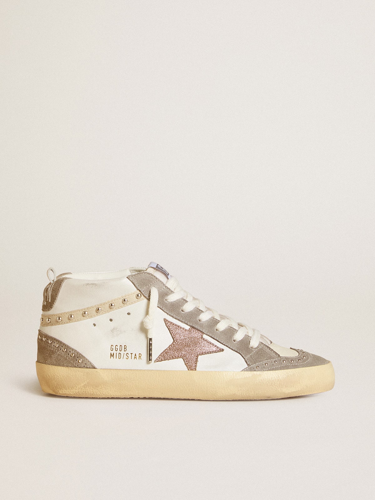 944e076c293c2221318f923825028f8467e6c25372f0d83f37b49408e788c90e Women's Mid Star in nappa and suede with light brown metallic leather star - Image 1
