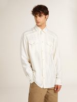 Men's oversized worn-white shirt with vertical stripes - Image 2