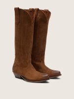 Wish Star boots in brown leather with laser-engraved pattern - Image 2