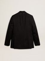 Men's black double-breasted blazer with button fastening - Image 6