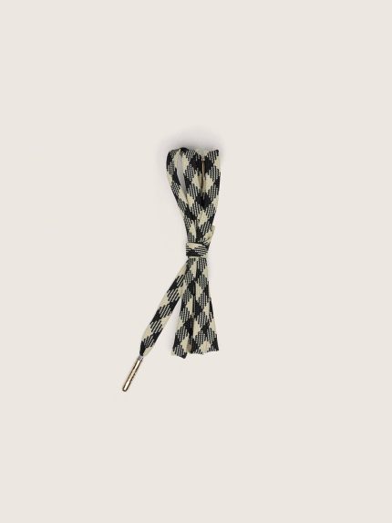 Cream and black checked laces