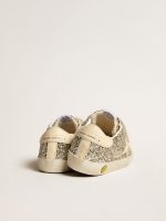 Old School Junior in platinum glitter with leather star and heel tab - Image 4