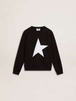 Boys' black sweatshirt with white maxi star on the front