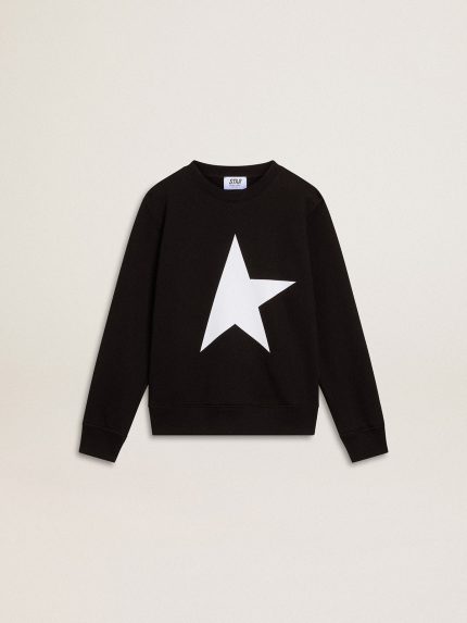 Boys' black sweatshirt with white maxi star on the front