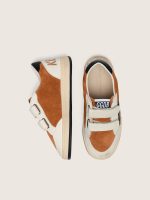 Young Ball Star in brick-red suede and cream leather with black leather star - Image 3