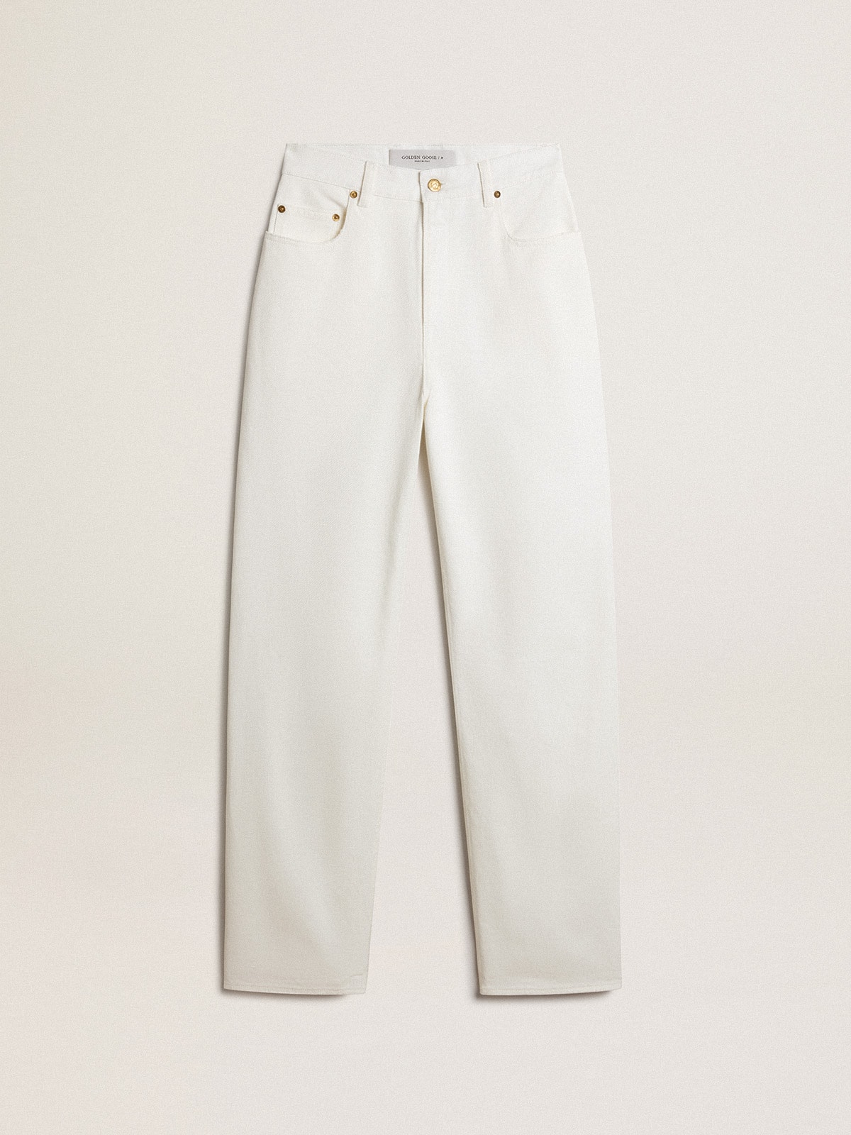 95b936c138402f9afd81beb8a1d354d2aec2dd1d4776246c90d0b6c881873afb Women's optical white-colored cotton denim pants - Image 1