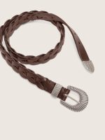 Juno belt in dark brown woven leather - Image 4