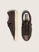 Men's Super-Star in dark brown leather with tone-on-tone leather star - Image 4
