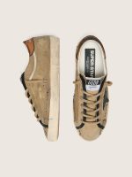 Women's Super-Star LTD in beige canvas with black leather star - Image 4