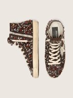 Women's Francy in dark brown leather with multicolor rhinestones and white suede star - Image 3