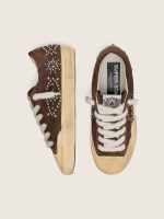 Women's Super-Star Penstar in brown suede with studs - Image 3