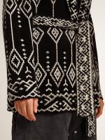 Women's black cardigan with belt and crystals - Image 6