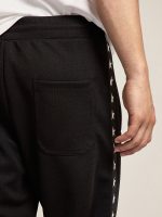 Men's black joggers with white stars on the sides - Image 4
