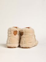 Women's Francy in beige shearling with brown leather star - Image 5