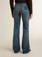 Women's bootcut jeans with a vintage wash and metallic details - Image 4