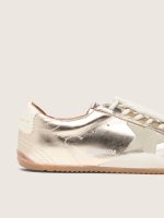 Men's True-Star in metallic platinum leather with light gray suede star - Image 4