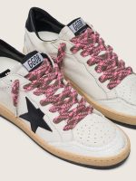 Dark brown and pink tartan laces - Image 2
