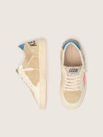 Ball Star Young in beige suede with red star and light blue heel tab - Image 3
