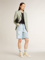 Women's Sky-Star in leather with light blue leather star and white heel tab - Image 6