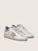 Women's Ball Star LAB in white nylon and pony skin with silver star and lilac inserts - Image 2