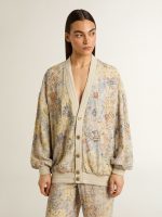 Women's cardigan with floral print and embroidery - Image 2