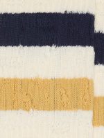 Aged-white socks with distressed details and two-tone stripes - Image 3