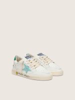 Young Ball Star in white leather with aqua-green leather star - Image 2