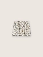 Journey girls' miniskirt in white cotton canvas with green floral print