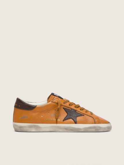 Men's Super-Star LTD in orange leather with brown star