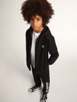 Black hooded sweatshirt with contrasting white star and logo - Image 5